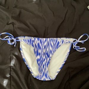 blue and white bathing suit bottoms